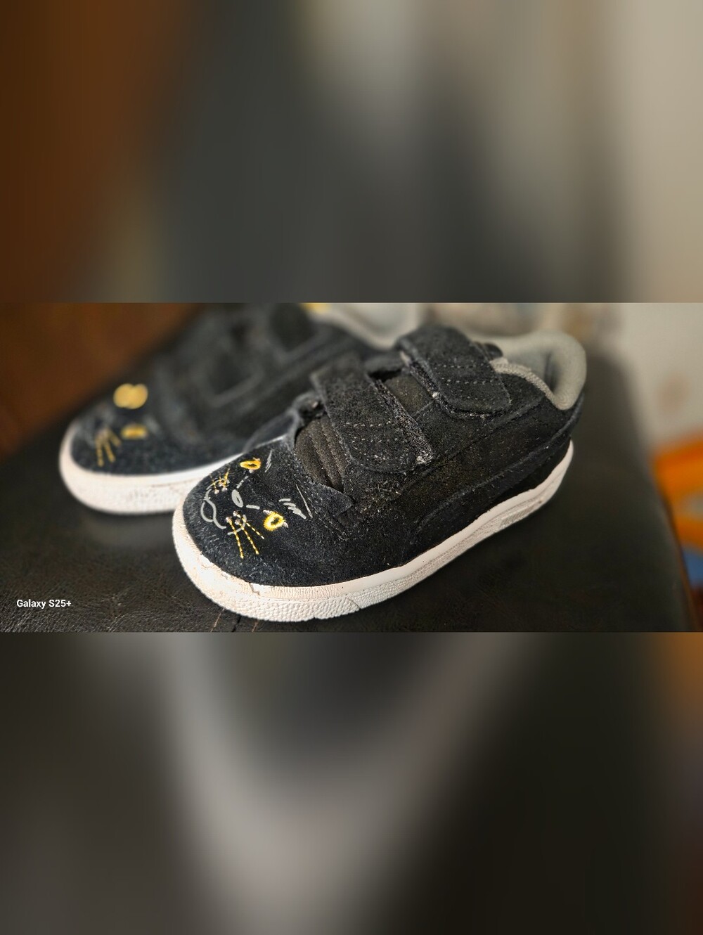 Puma Kids Black Velcro Cat Sneakers